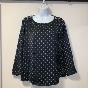 Cynthia Rowley Anchor Print Blouse